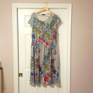 Striped and Floral Dress